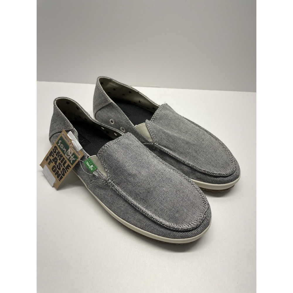 Sanuk Men's Black/Natural Randolph Slip On Casual Shoe‎ Loafer Vintage 7 Mens